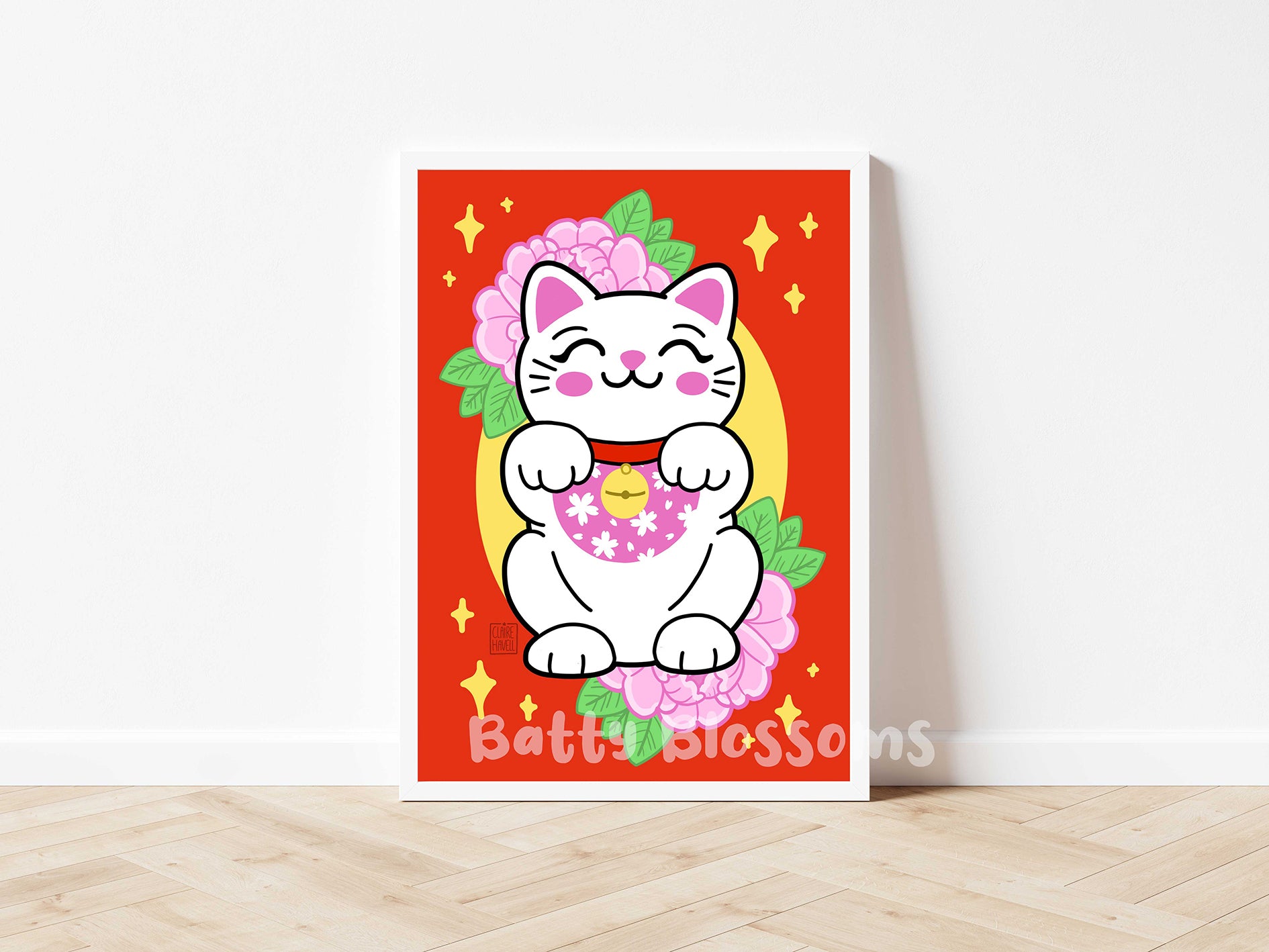 Lucky cat clearance print