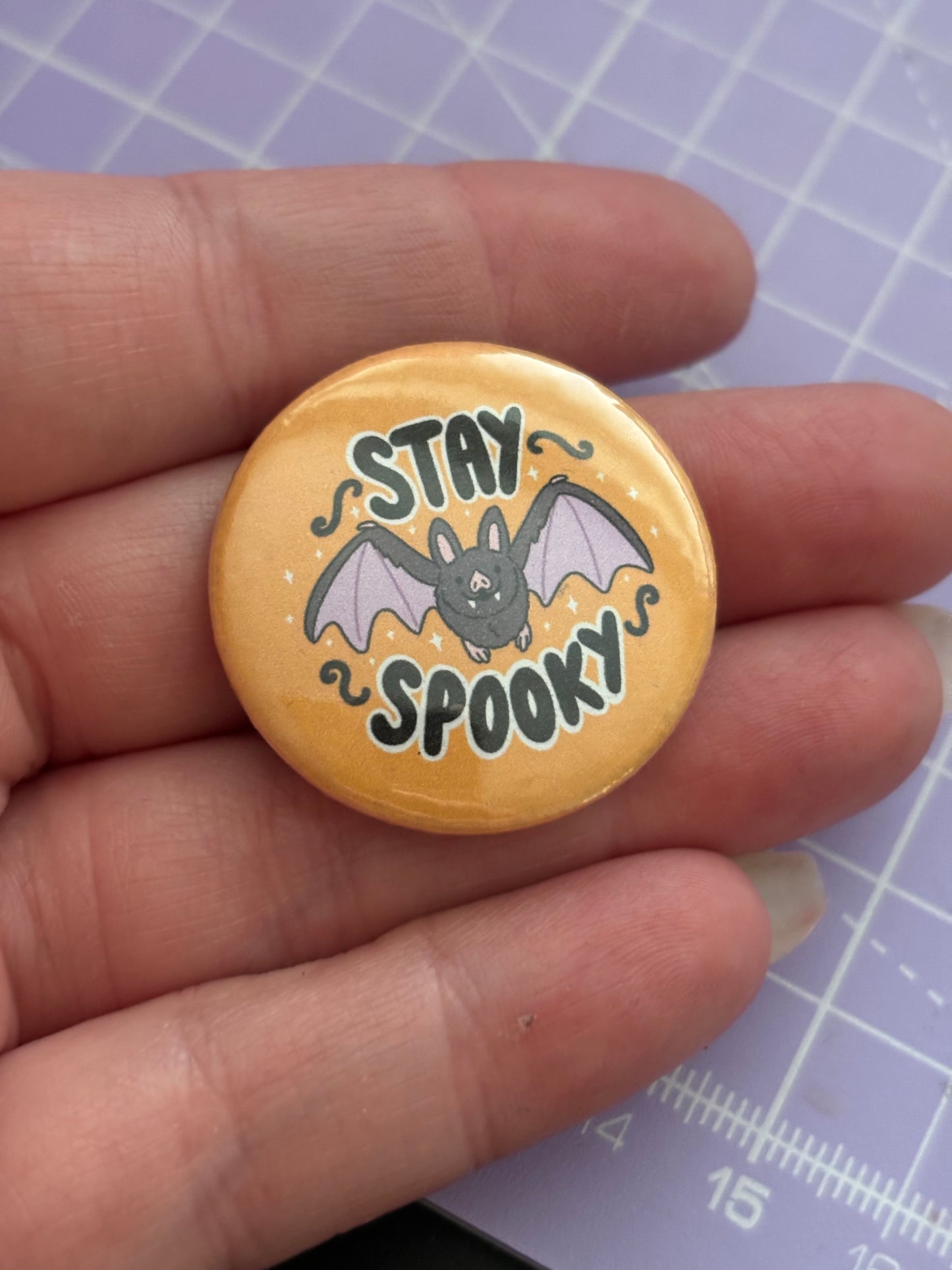 Stay Spooky button badge