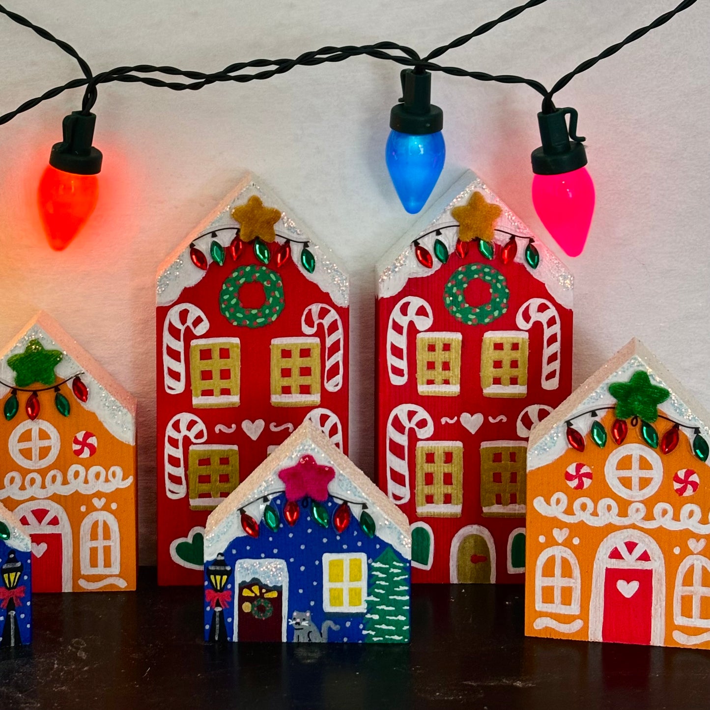 Christmas Cabins wooden decorations