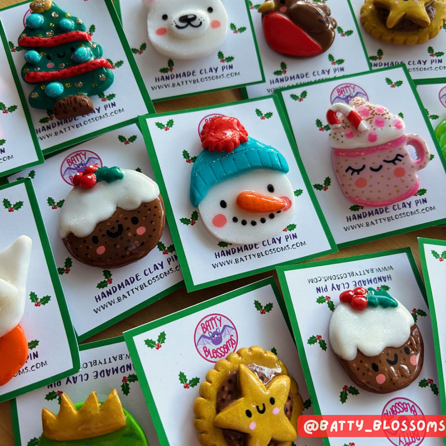 Christmas Clay Pins