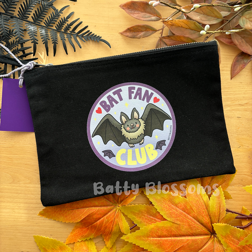 Bat Fan Club zip-up pouch